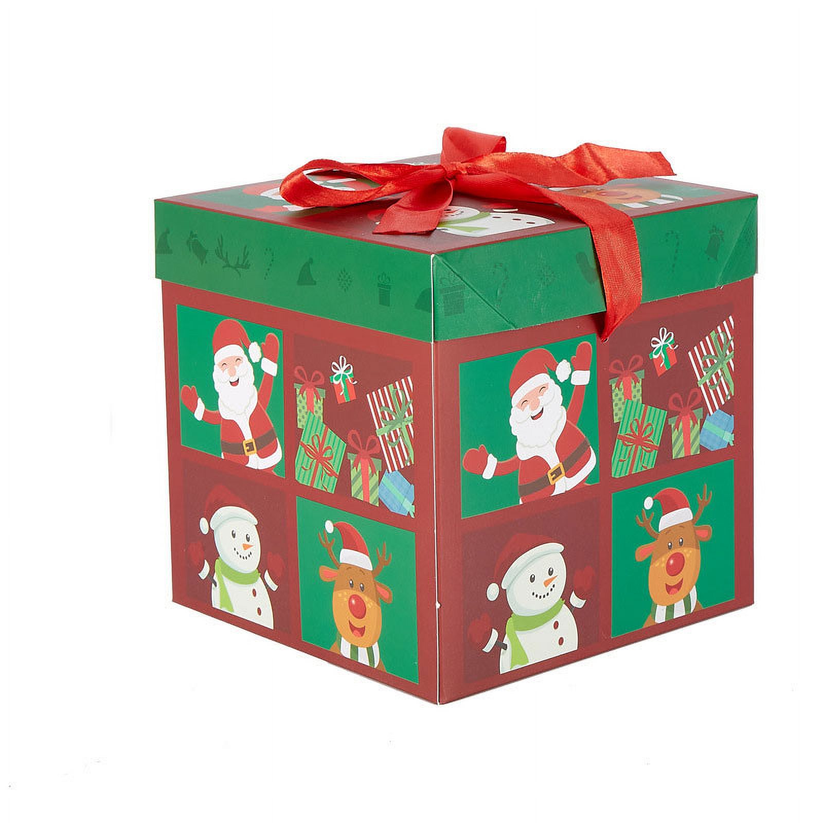 BCZHQQ Large Christmas Gift Boxes with Lids,Christmas Snowman Santa Design Folding Square Gift Boxes for Christmas Decorative,Xmas,Present,Storage Gift Wrapping Holiday Present Xmas Birthday